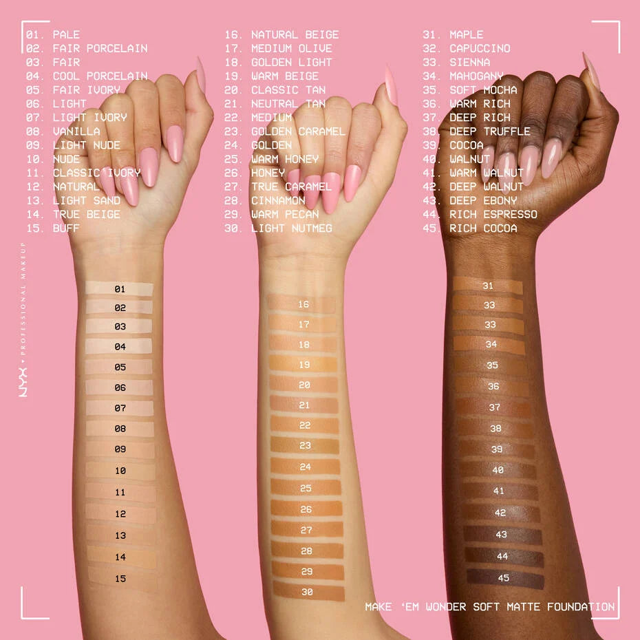 NYX Professional Makeup Make ‘EM Wonder, 24H Soft Matte Foundation